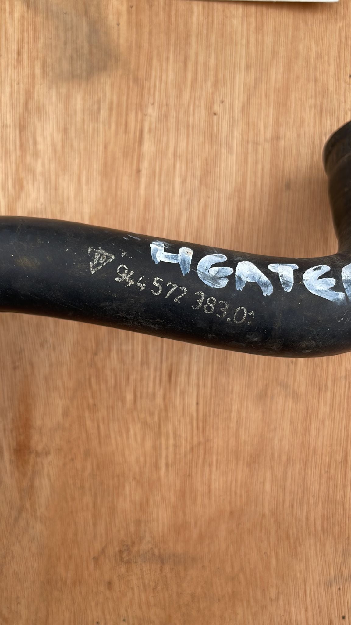Porsche 924S / 944 heater hose, heater control valve to heater core, used 94457238301