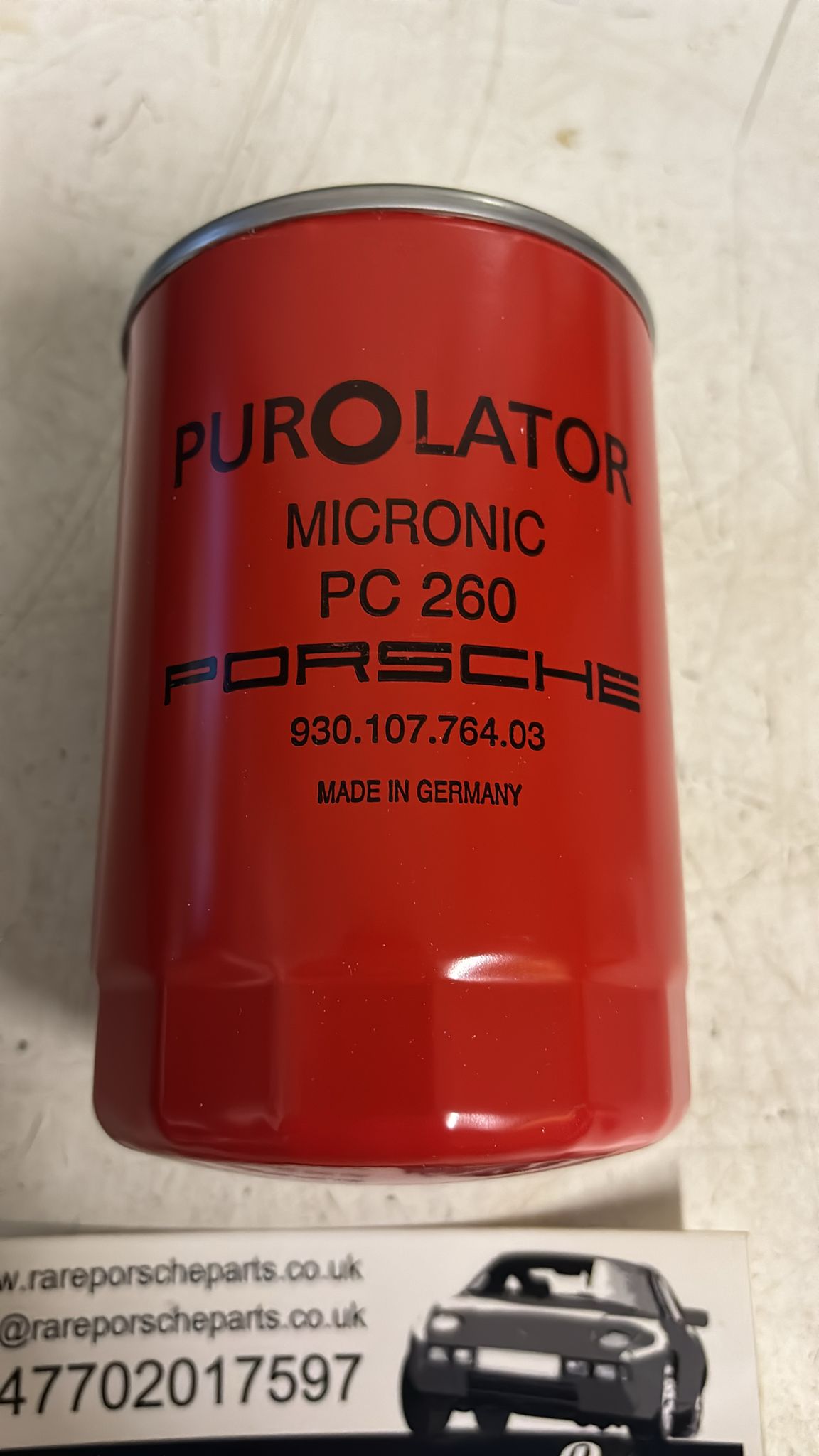 Porsche 911 1972-89 / 964 Carrera 1989-94 / 930 Turbo oil filter purolator 93010776403 new