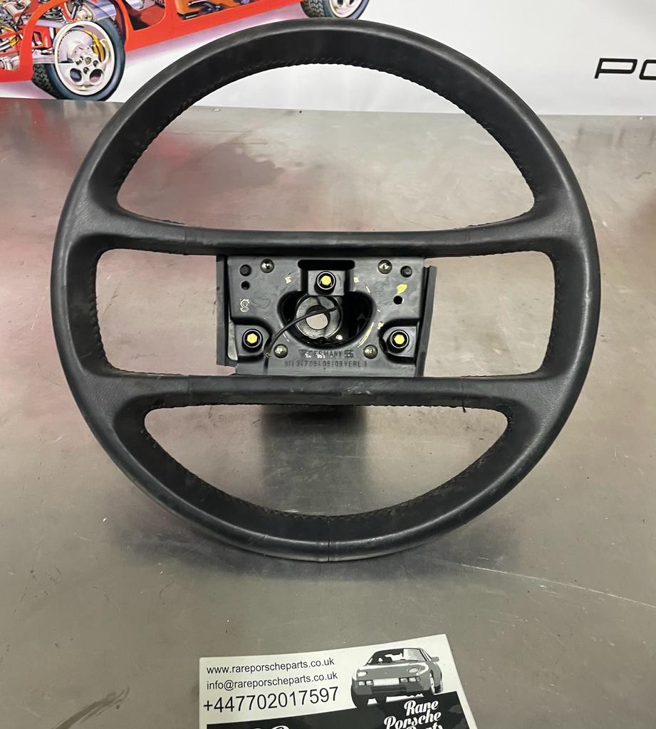 Porsche 911 930 black leather steering wheel, used 91134708408