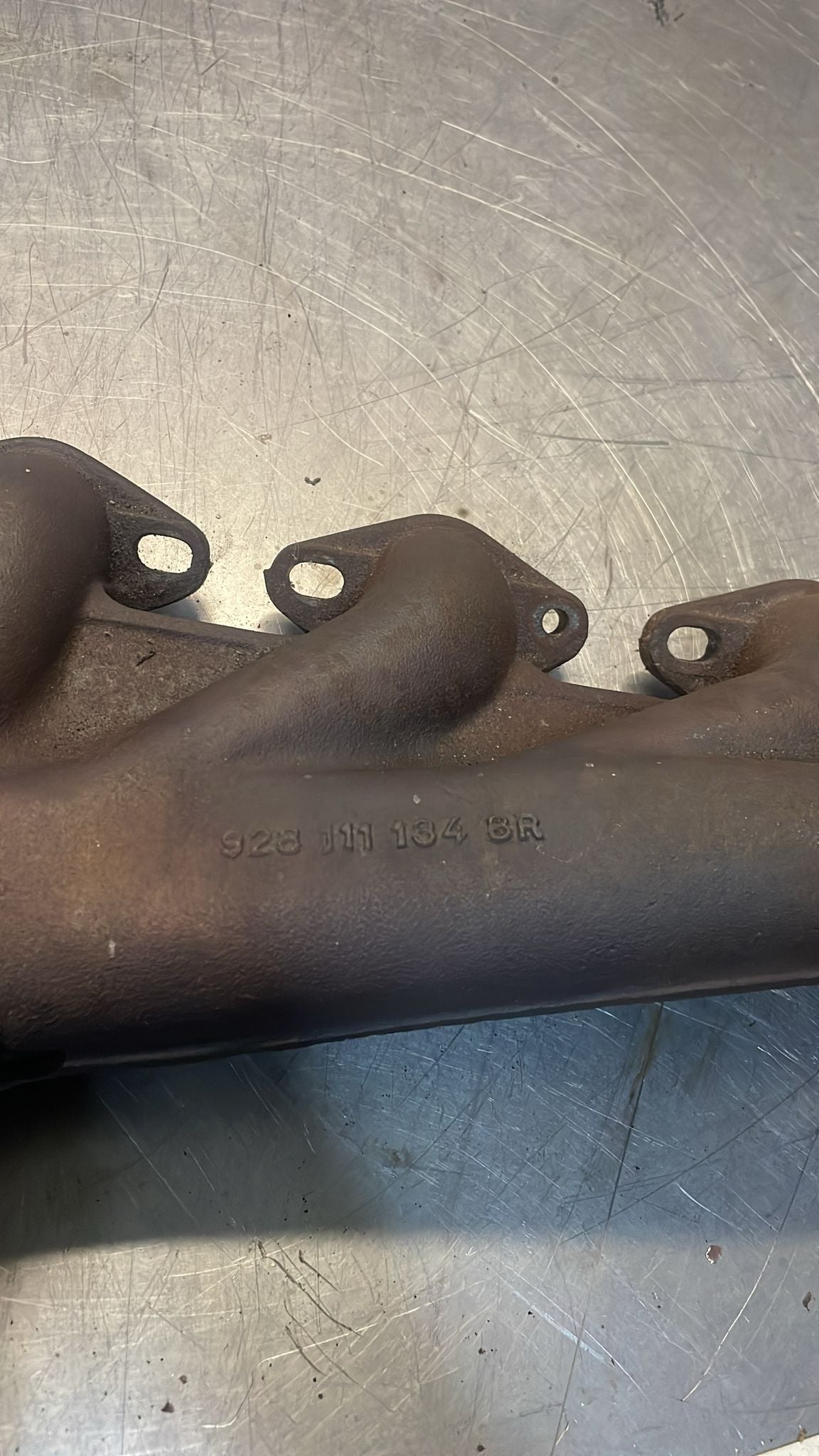 Porsche 928 right exhaust manifold, used 9281111346R