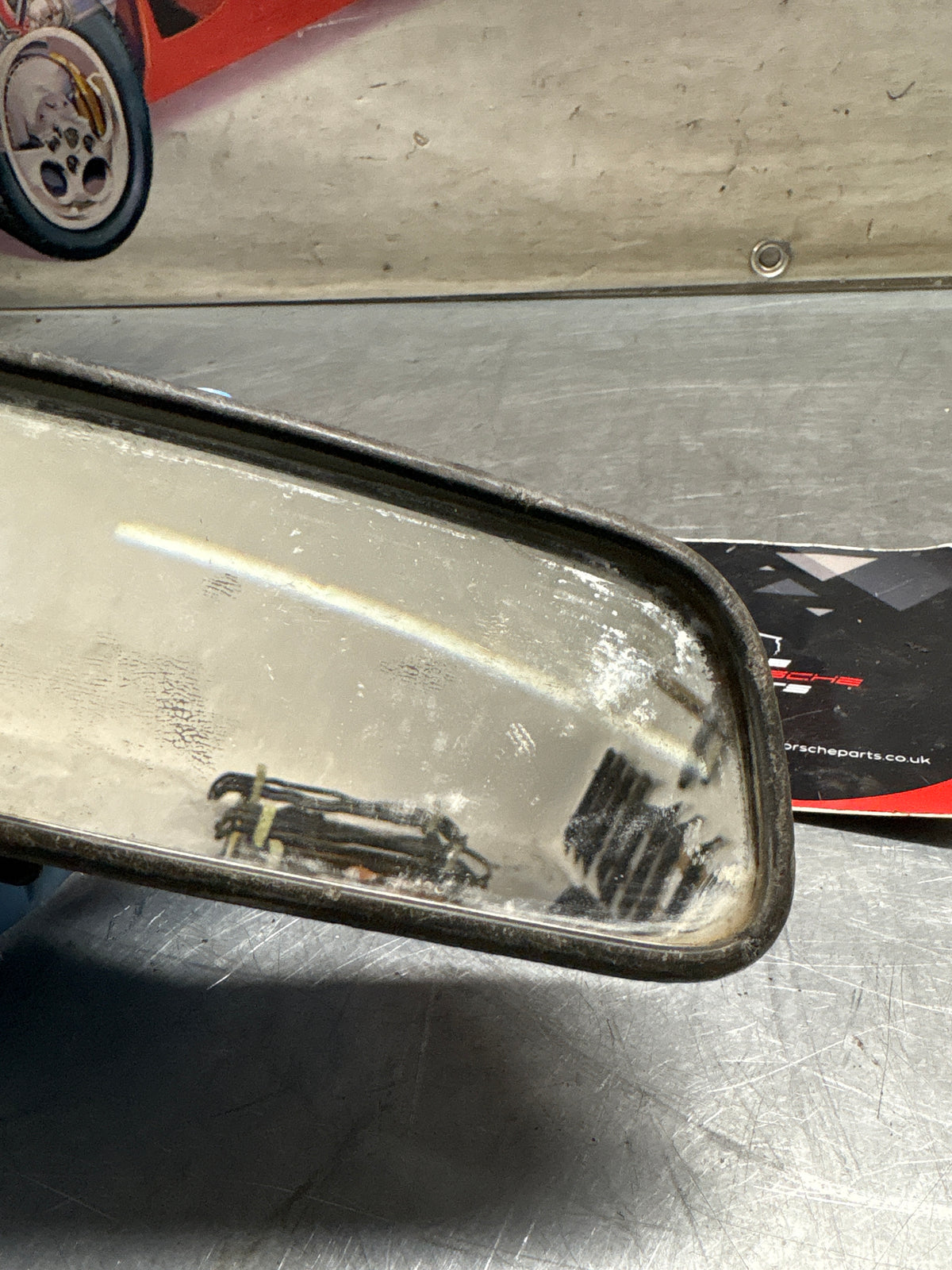 Porsche 924 944 rear view mirror used, for spares or repair 477857511