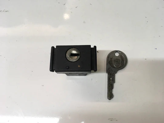 Porsche 924/944 black glove box lock & original key. 477857133