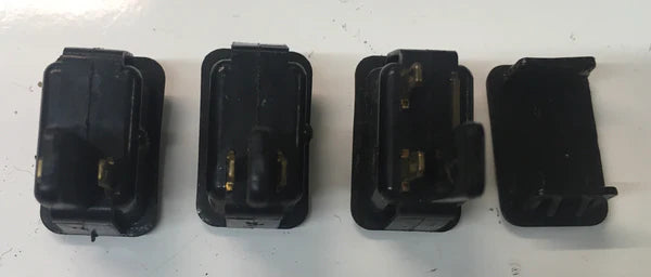 Porsche 924/944 Set of three console switches & one blank. Great details 477955702, 477941563a, 477955701