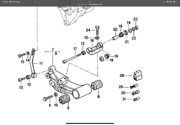 Porsche 924 Turbo Lichtmaschinenhalterung komplett