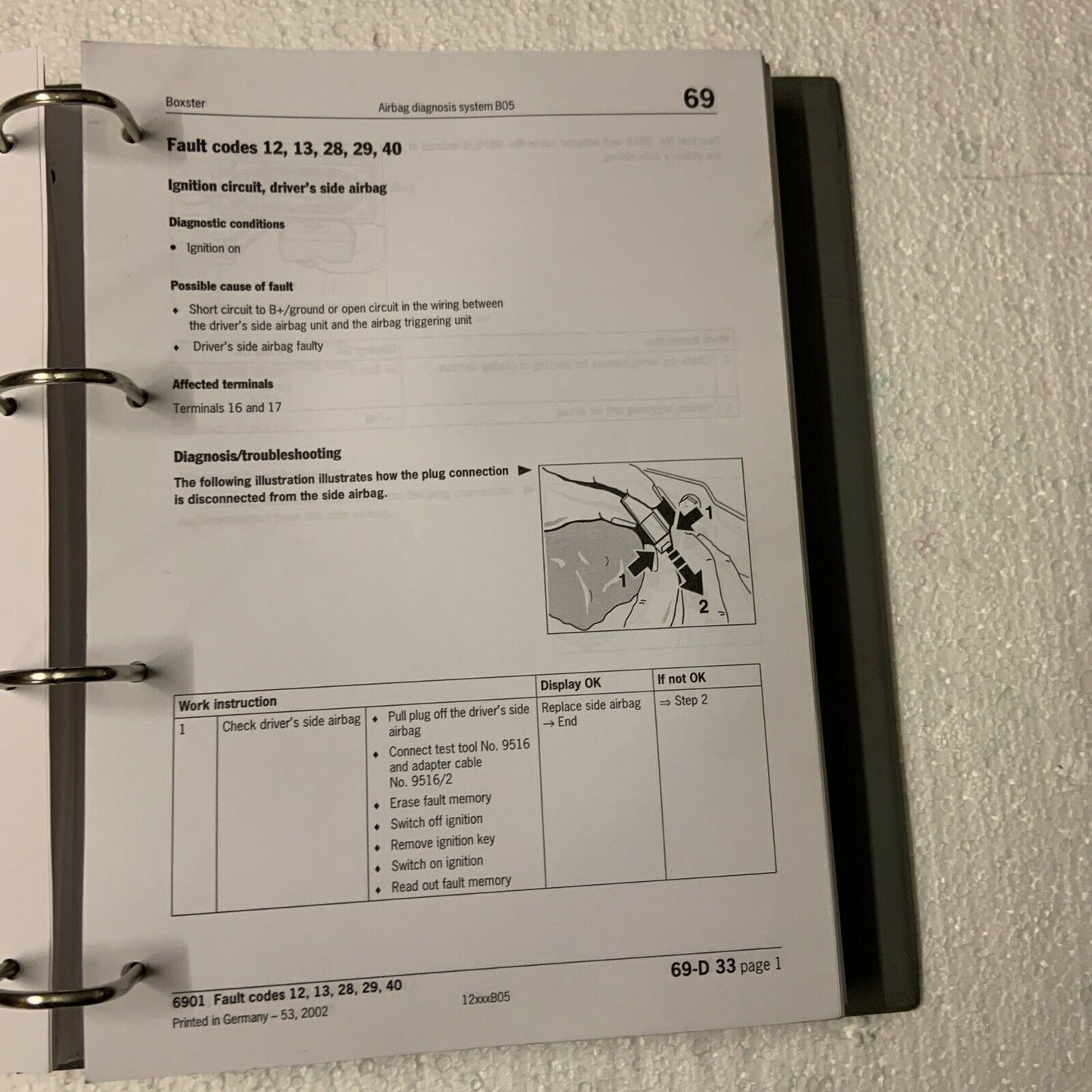 Porsche Boxster 986 Werks-Servicehandbuch Gruppe 0 Diagnose Teil 2 Gruppe 69