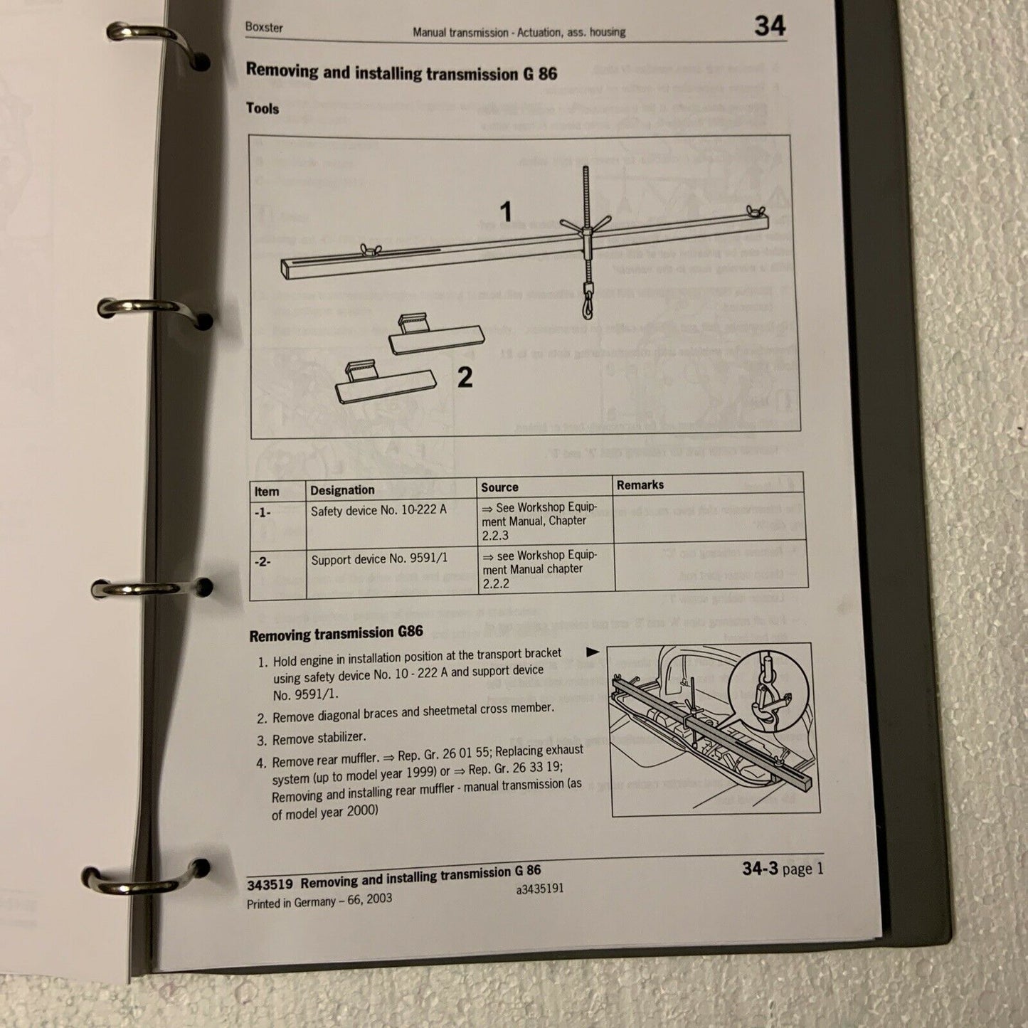 Porsche Boxster 986 Werks-Servicehandbuch Gruppe 3, Automatikgetriebe