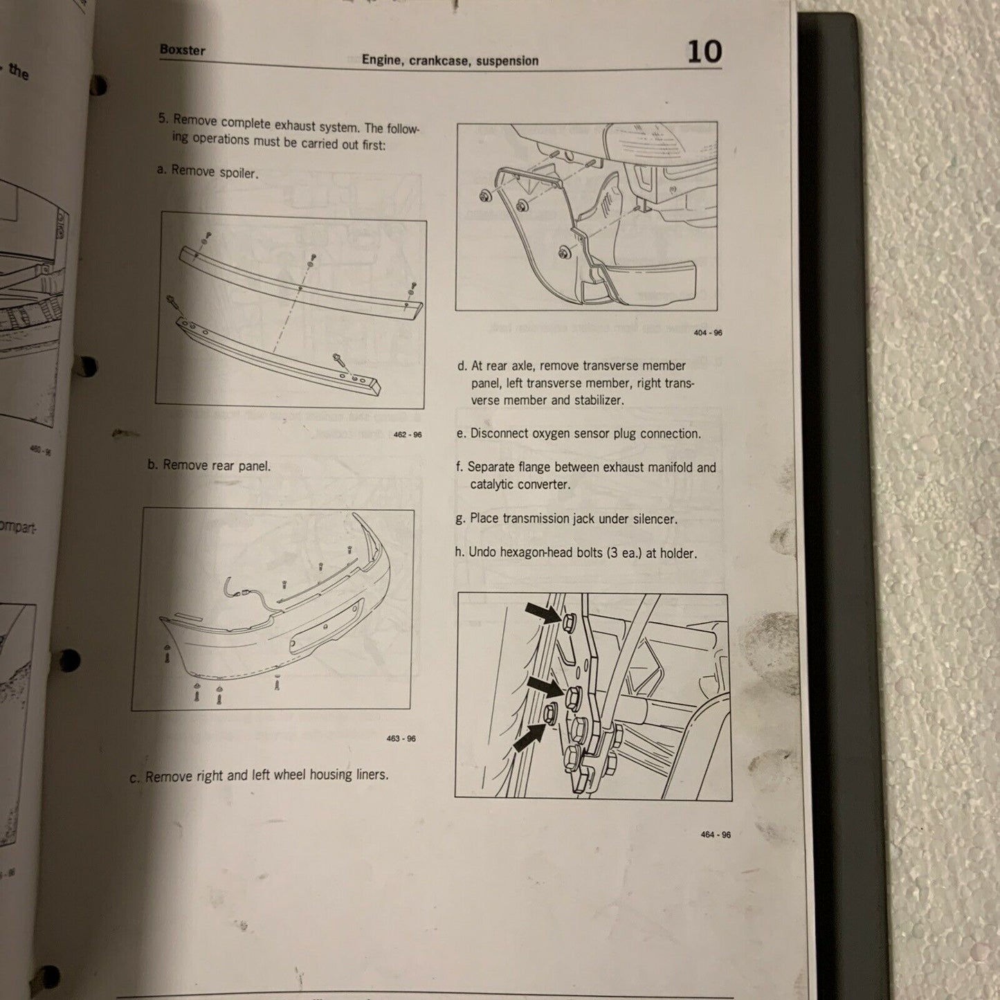 Porsche Boxster 986 Werks-Servicehandbuch Gruppe 1 Motor, Teil 1