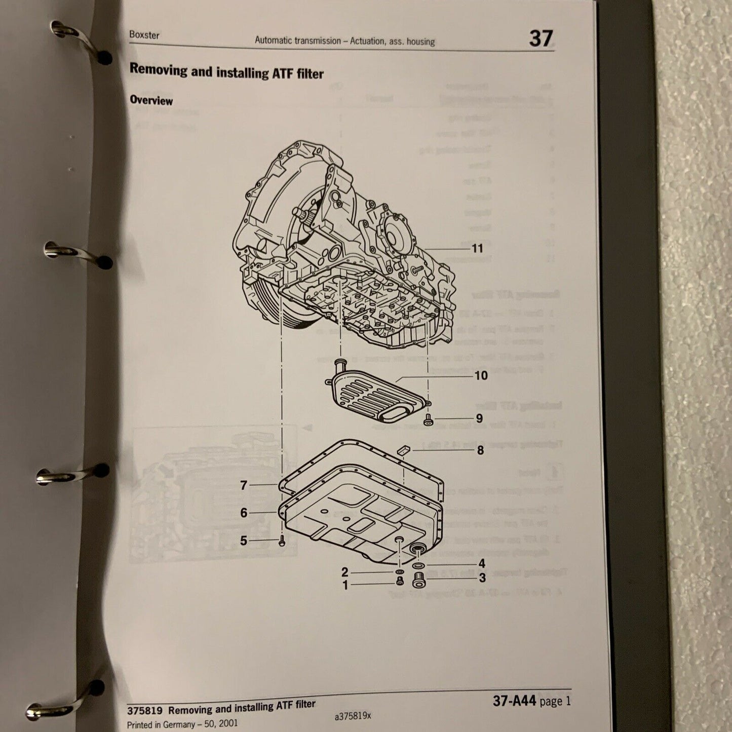 Porsche Boxster 986 Werks-Servicehandbuch Gruppe 3, Automatikgetriebe