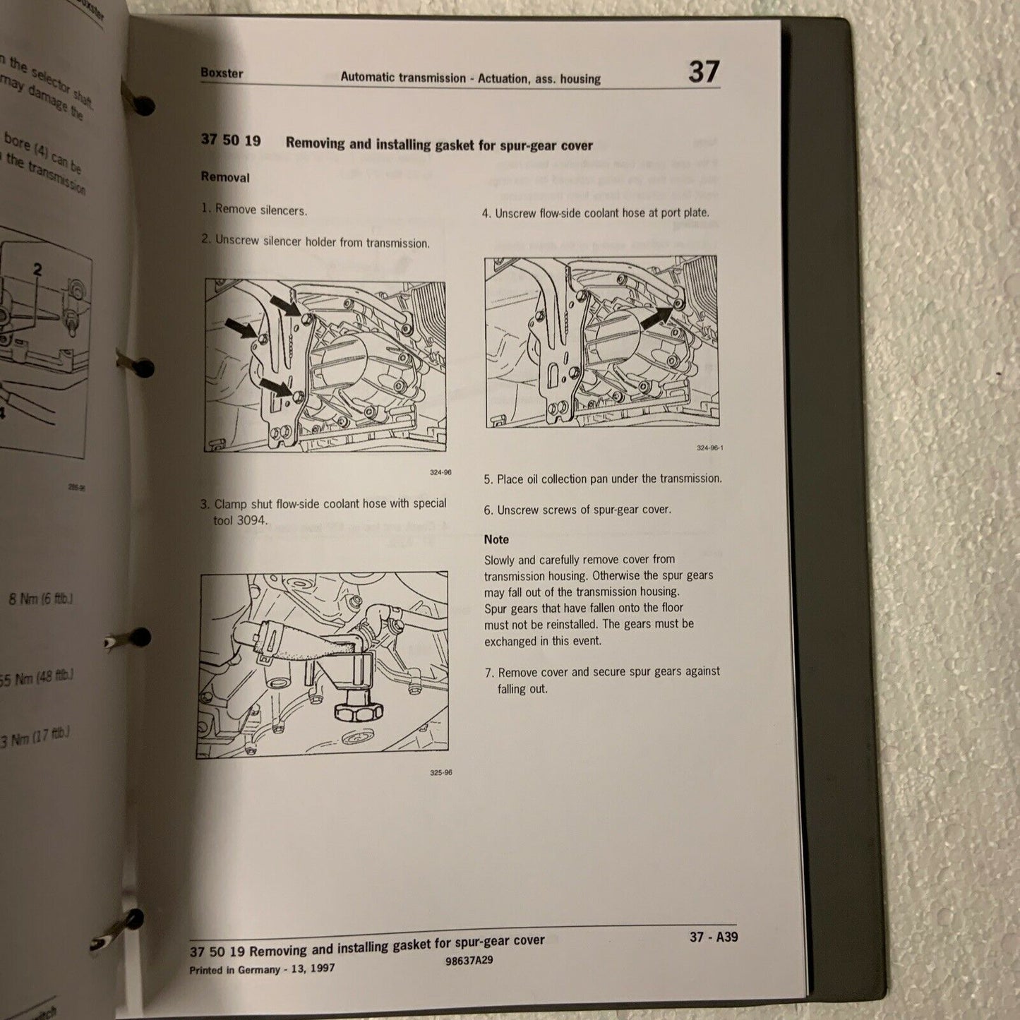 Porsche Boxster 986 Werks-Servicehandbuch Gruppe 3, Automatikgetriebe