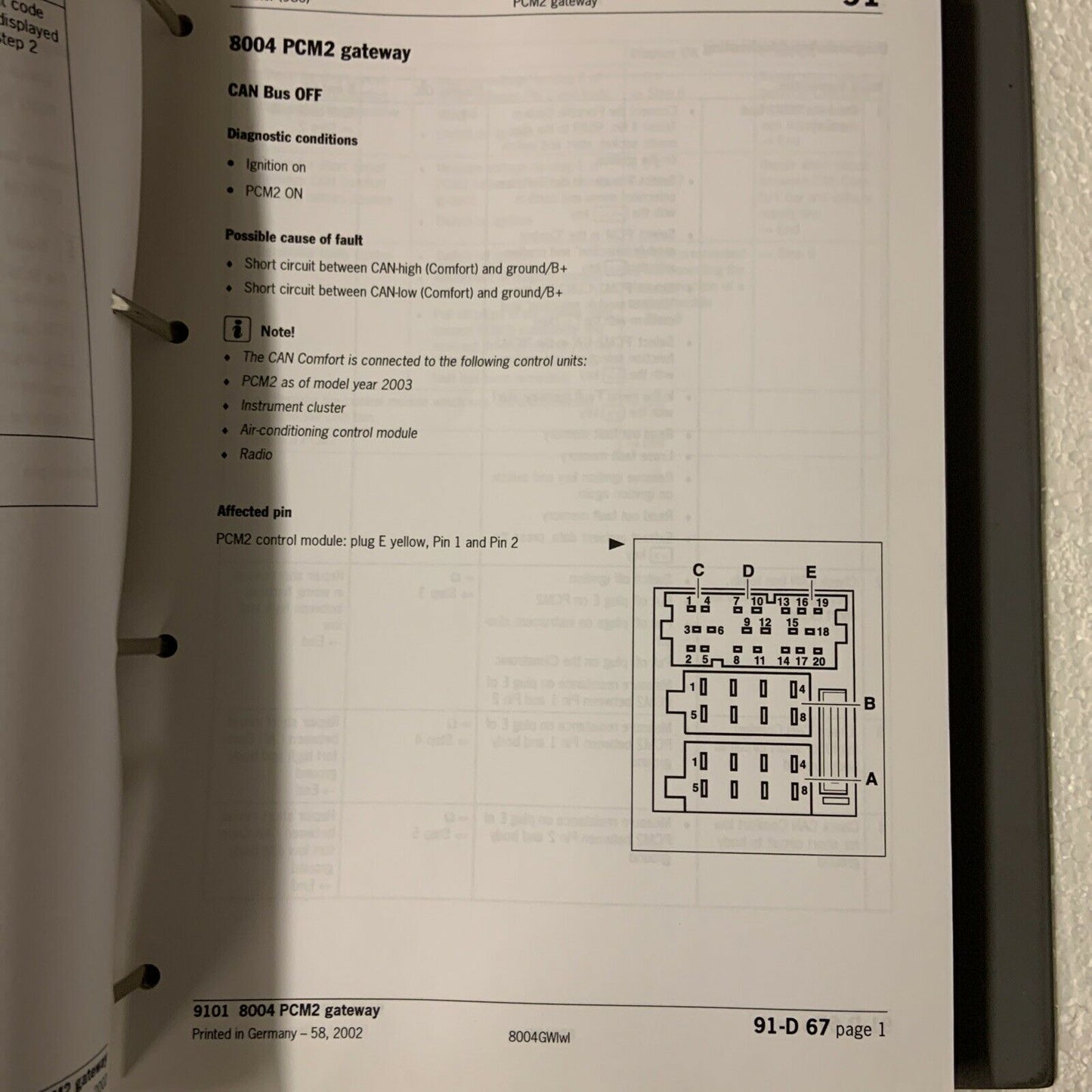 Porsche Boxster 986 Werks-Servicehandbuch Gruppe 0 Diagnose Teil2