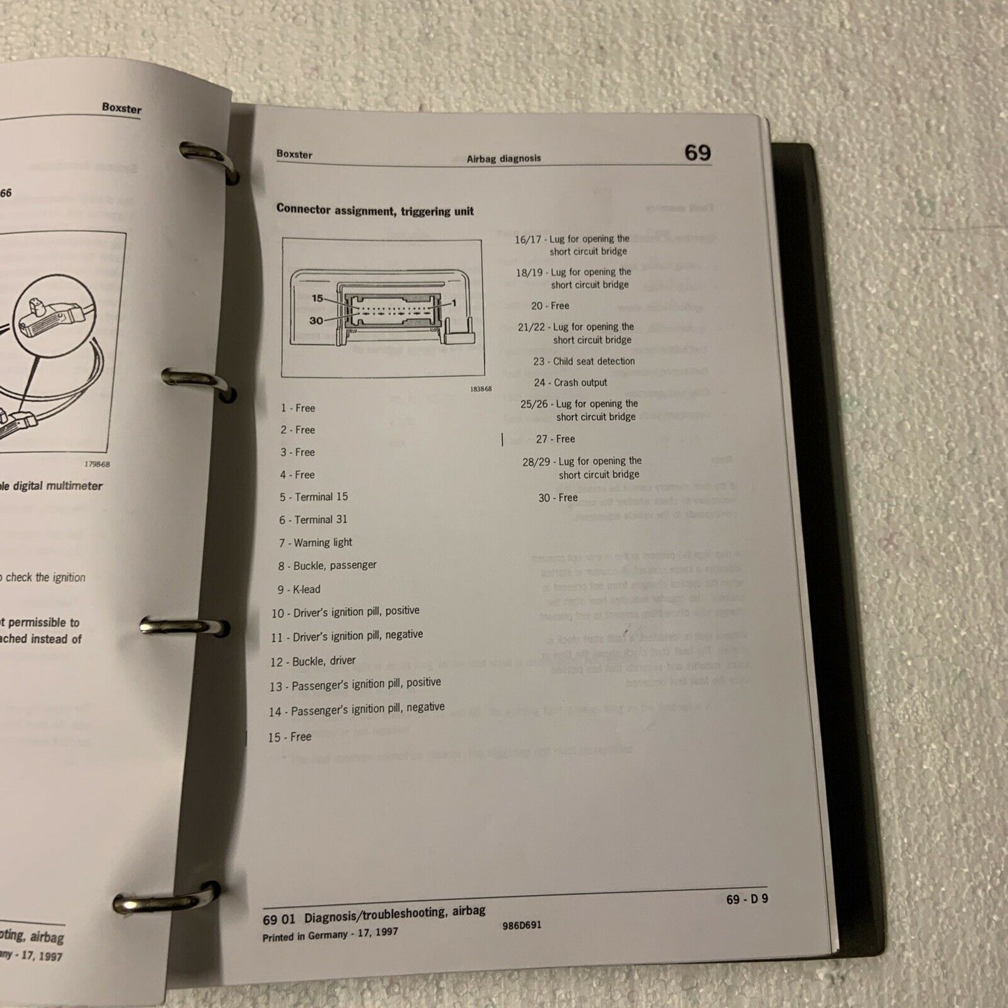 Porsche Boxster 986 Werks-Servicehandbuch Gruppe 0 Diagnose Teil 2 Gruppe 69