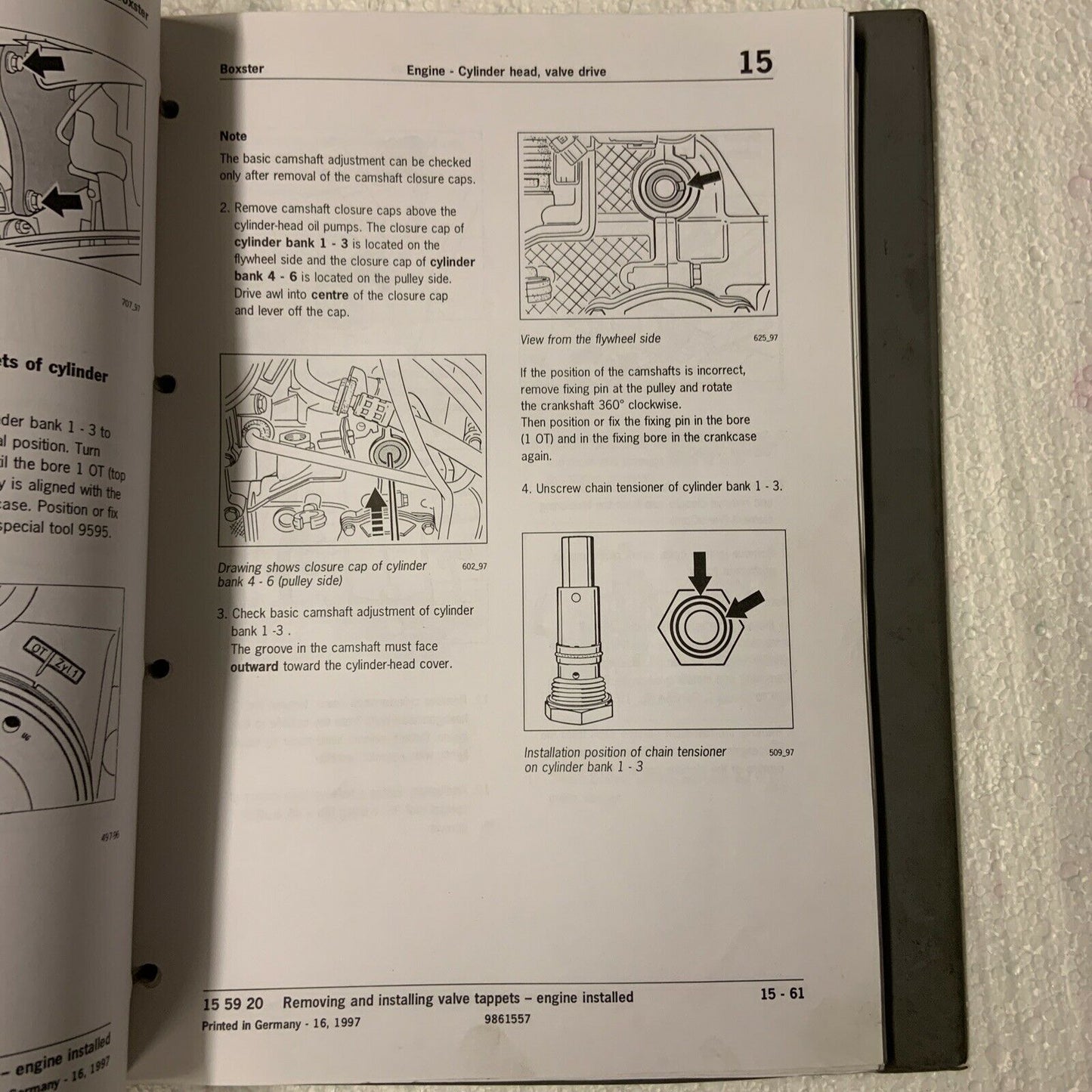 Porsche Boxster 986 Factory Service  Manual Group 1, Engine Part 2