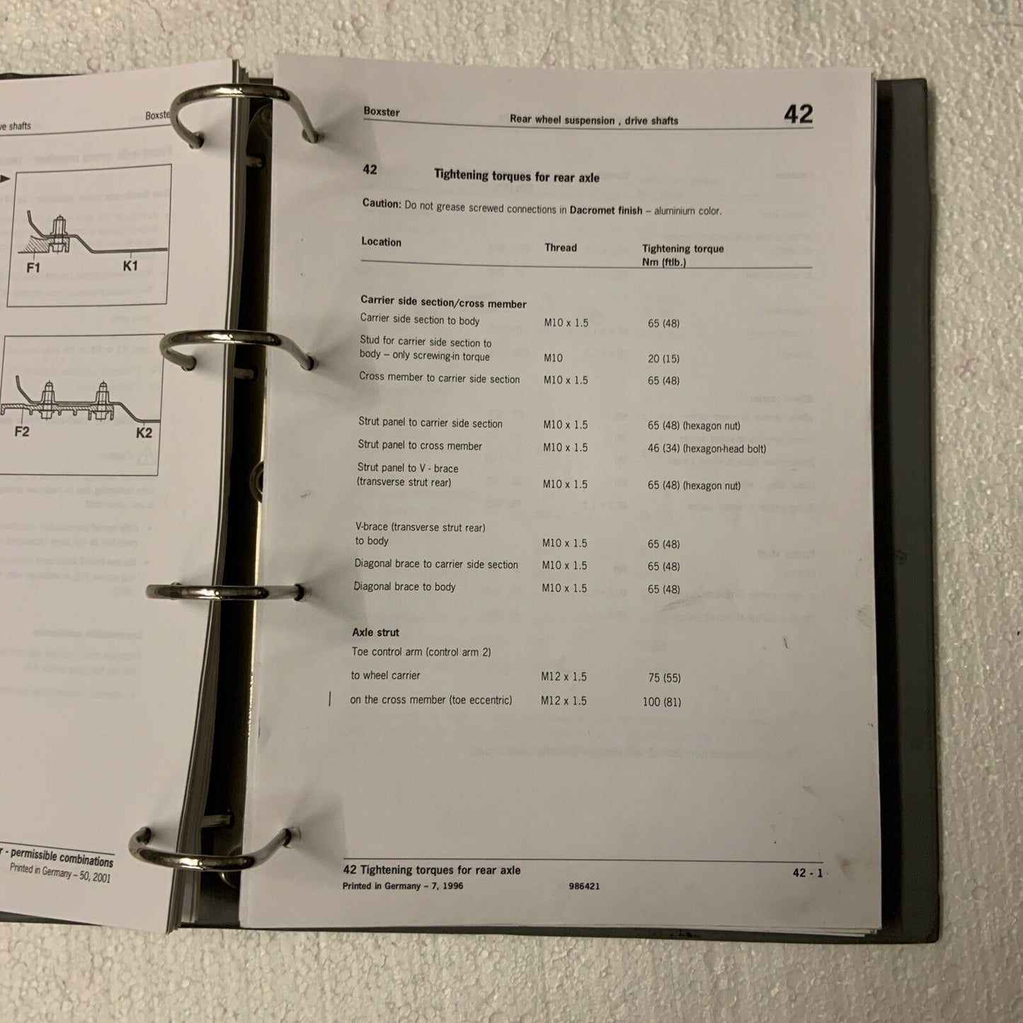 Porsche Boxster 986 Werks-Servicehandbuch Gruppe 4 Fahrwerk